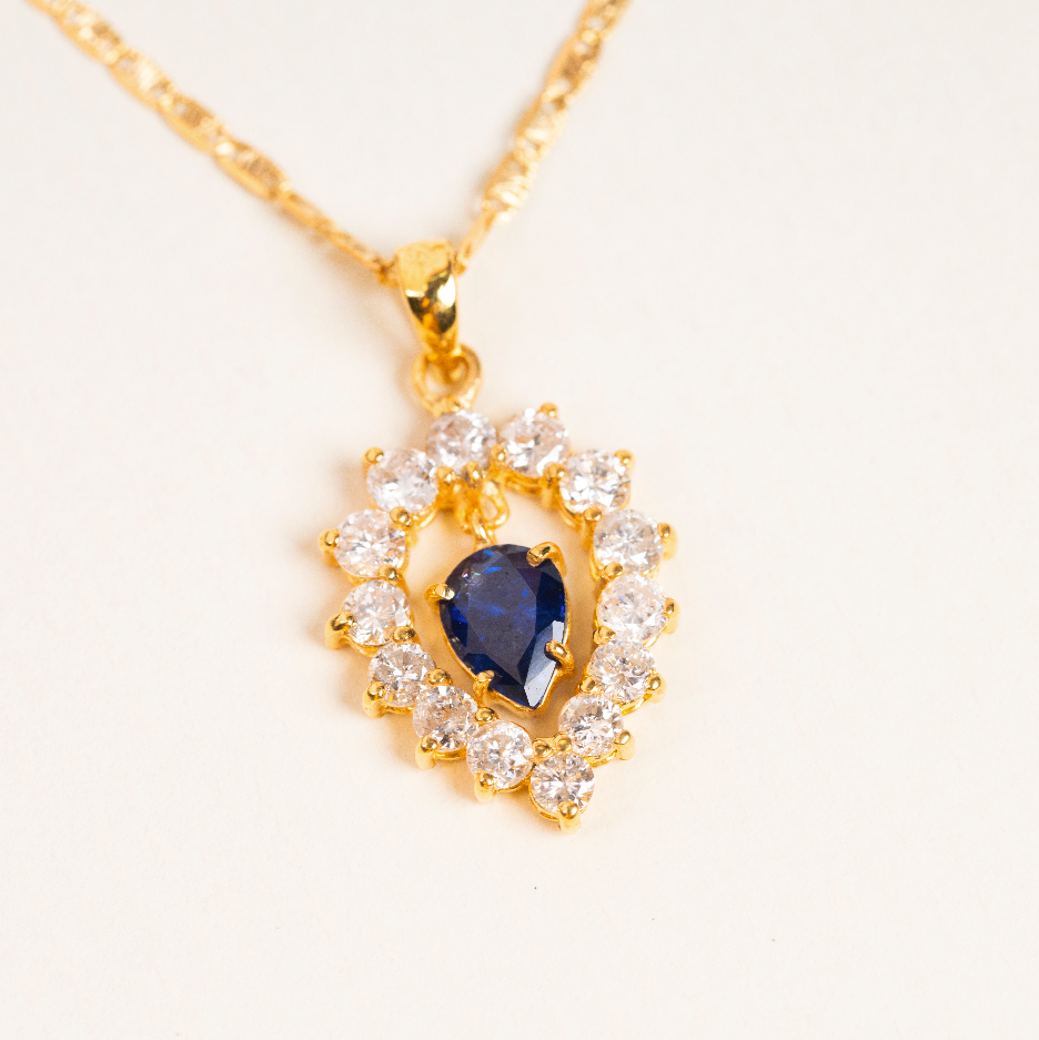 Gold Sapphire Pendant